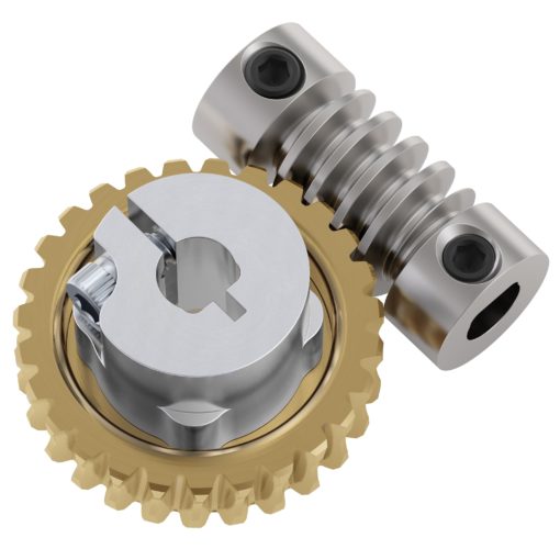 27:1 Worm Gear Set (6mm to 1/4" Bore Worm, Hub Mount Worm Gear) - Image 2