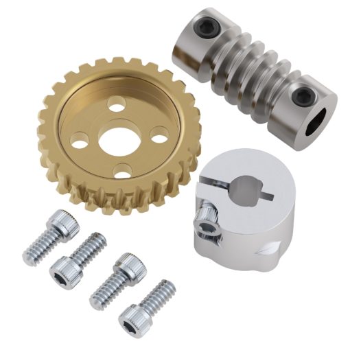 27:1 Worm Gear Set (6mm to 1/4" Bore Worm, Hub Mount Worm Gear)