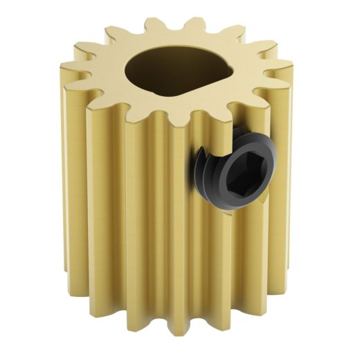 2301 Series Brass  MOD 0.8  D-Bore  Set Screw Pinion Gear (6mm D-Bore  15 Tooth)