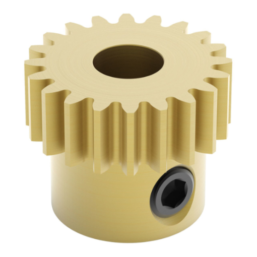 2304 Series Brass  MOD 0.8  Round Bore  Set Screw Pinion Gear (6mm Bore  20 Tooth)