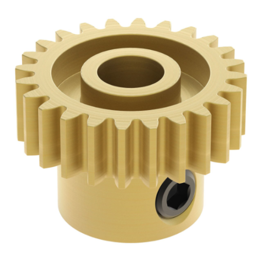 2304 Series Brass  MOD 0.8  Round Bore  Set Screw Pinion Gear (6mm Bore  24 Tooth)