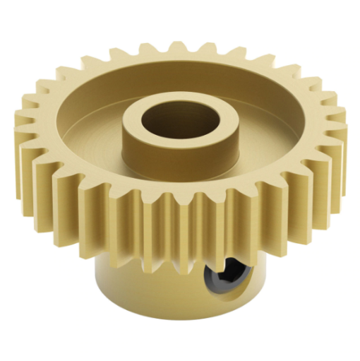 2304 Series Brass  MOD 0.8  Round Bore  Set Screw Pinion Gear (6mm Bore  30 Tooth)