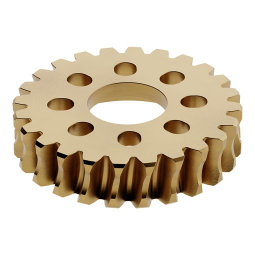 2309 Series Brass  MOD 1.5  Hub Mount Worm Gear (14mm Bore  24 Tooth)