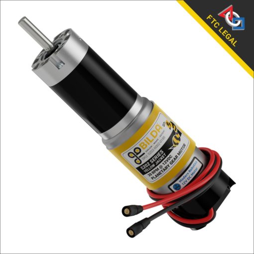 5202 Series Yellow Jacket Planetary Gear Motor (50.9:1 Ratio  117 RPM  3.3 - 5V Encoder)