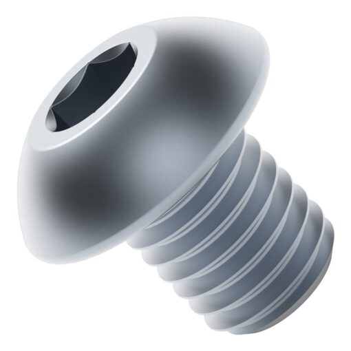 2802 Series Zinc-Plated Steel Button Head Screw (M4 x 0.7mm  5mm Length) - 25 Pack