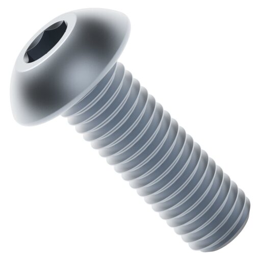 2802 Series Zinc-Plated Steel Button Head Screw (M4 x 0.7mm  12mm Length) - 25 Pack