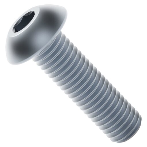 2802 Series Zinc-Plated Steel Button Head Screw (M4 x 0.7mm  14mm Length) - 25 Pack