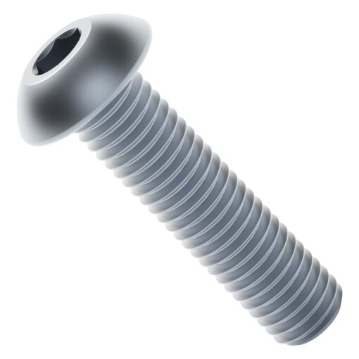 2802 Series Zinc-Plated Steel Button Head Screw (M4 x 0.7mm  16mm Length) - 25 Pack