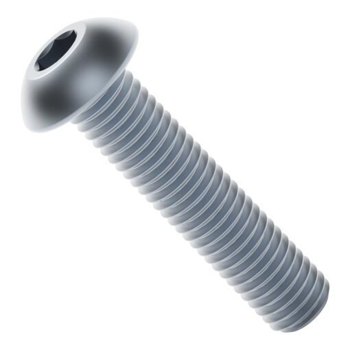 2802 Series Zinc-Plated Steel Button Head Screw (M4 x 0.7mm  18mm Length) - 25 Pack