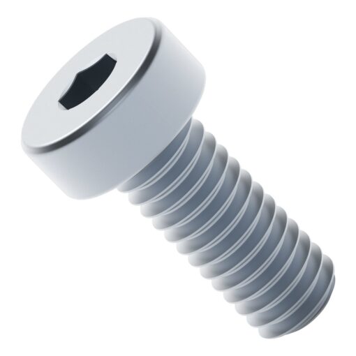 2804 Series Zinc-Plated Steel Low Profile Socket Head Screw (M4 x 0.7mm  10mm Length) - 25 Pack