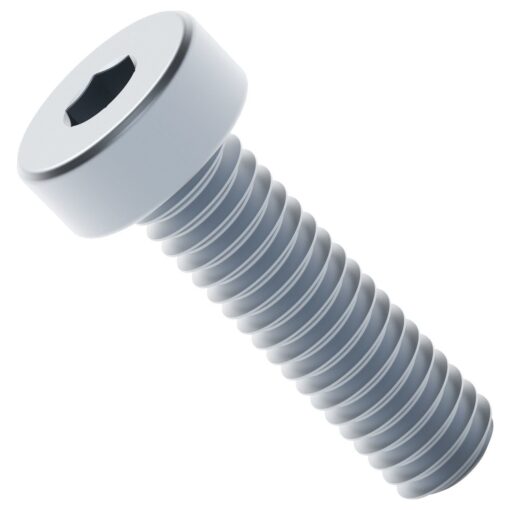 2804 Series Zinc-Plated Steel Low Profile Socket Head Screw (M4 x 0.7mm  14mm Length) - 25 Pack