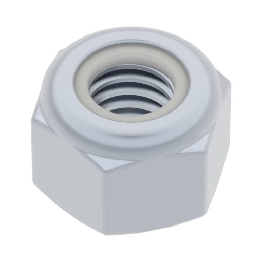 2812 Series Zinc-Plated Steel Nylon-Insert Locknut (M4 x 0.7mm, 7mm Hex) - 25 Pack