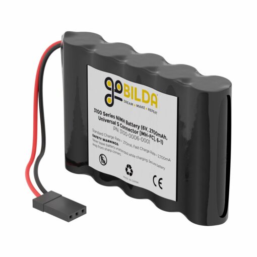 NiMH Battery (6V  2700mAh  2-Pos TJC8 Power Connector [MH-FC]  6-1)