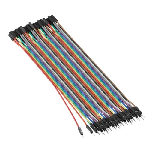 Male to Female Jumper Wire (Multicolor  20cm Length) - 40 Pack