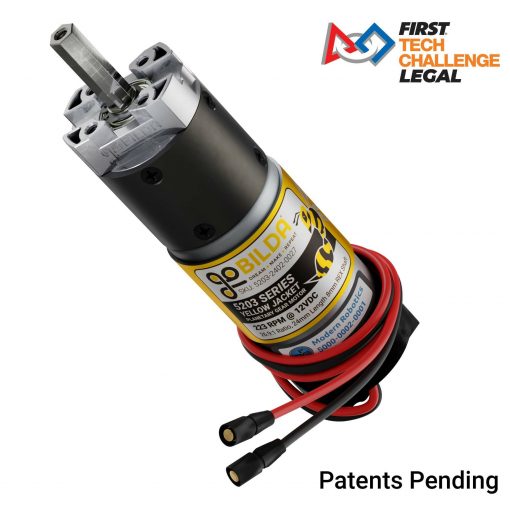 5203 Series Yellow Jacket Planetary Gear Motor (26.9:1 Ratio, 24mm Length 8mm REX Shaft, 223 RPM, 3.3 - 5V Encoder)