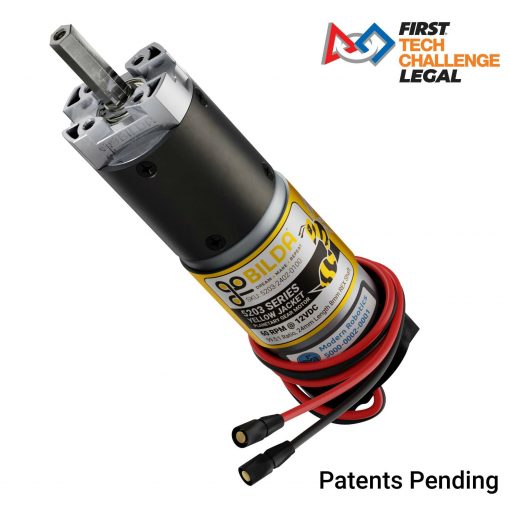 5203 Series Yellow Jacket Planetary Gear Motor (99.5:1 Ratio, 24mm Length 8mm REX Shaft, 60 RPM, 3.3 - 5V Encoder)