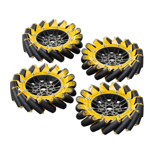 96mm 4 Mecanum Wheel Set (70A Durometer Bearing Supported Rollers) (Copia)