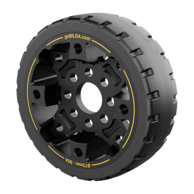 Hogback Traction Wheel (72mm Diameter, 50A Durometer)