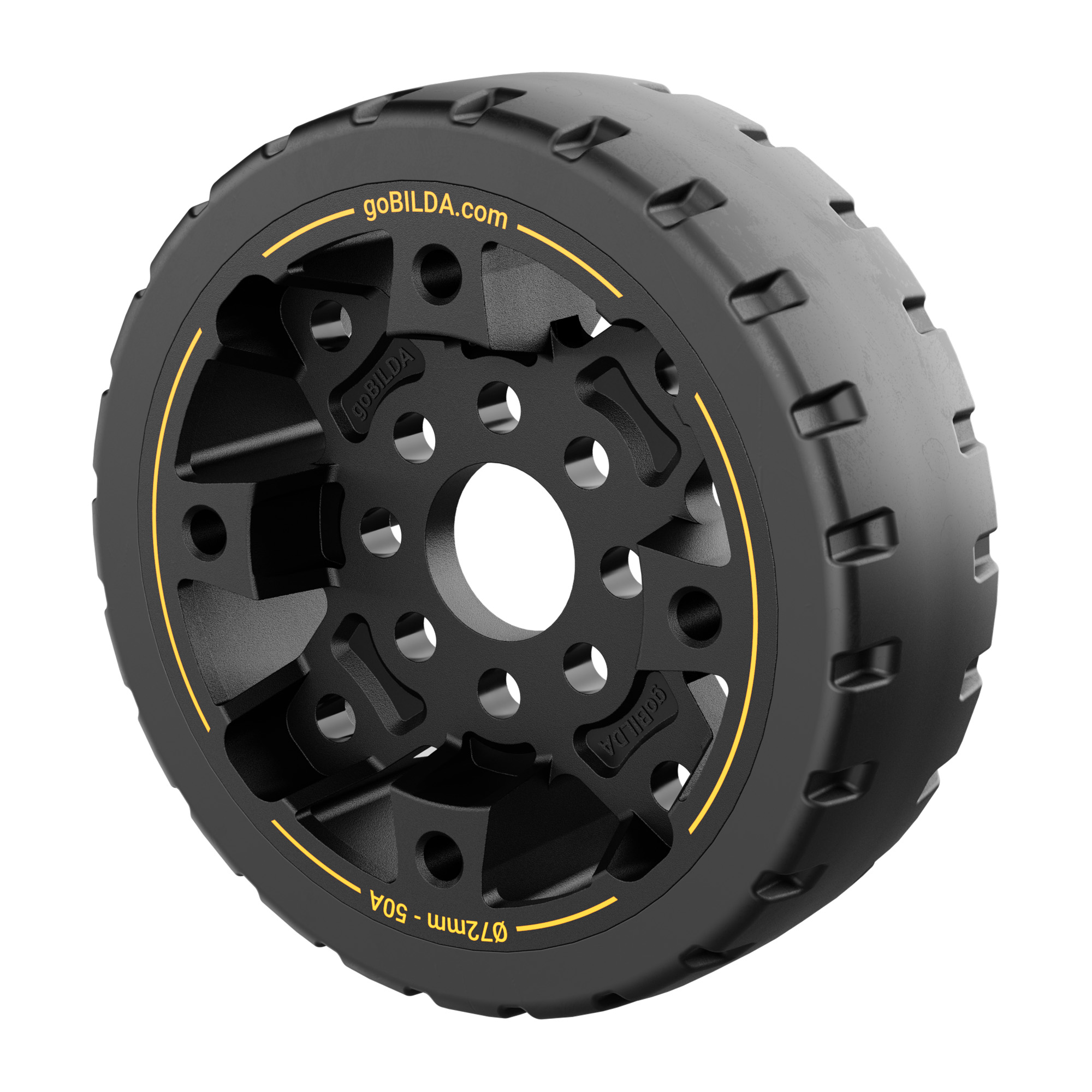 Hogback Traction Wheel (72mm Diameter, 50A Durometer)