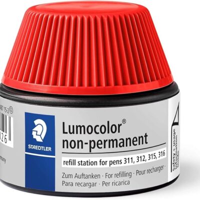 STAEDTLER Lumocolor 487 15 Universal Pen Refill Station for 311/312/315/316, 15-20x Refill, Red